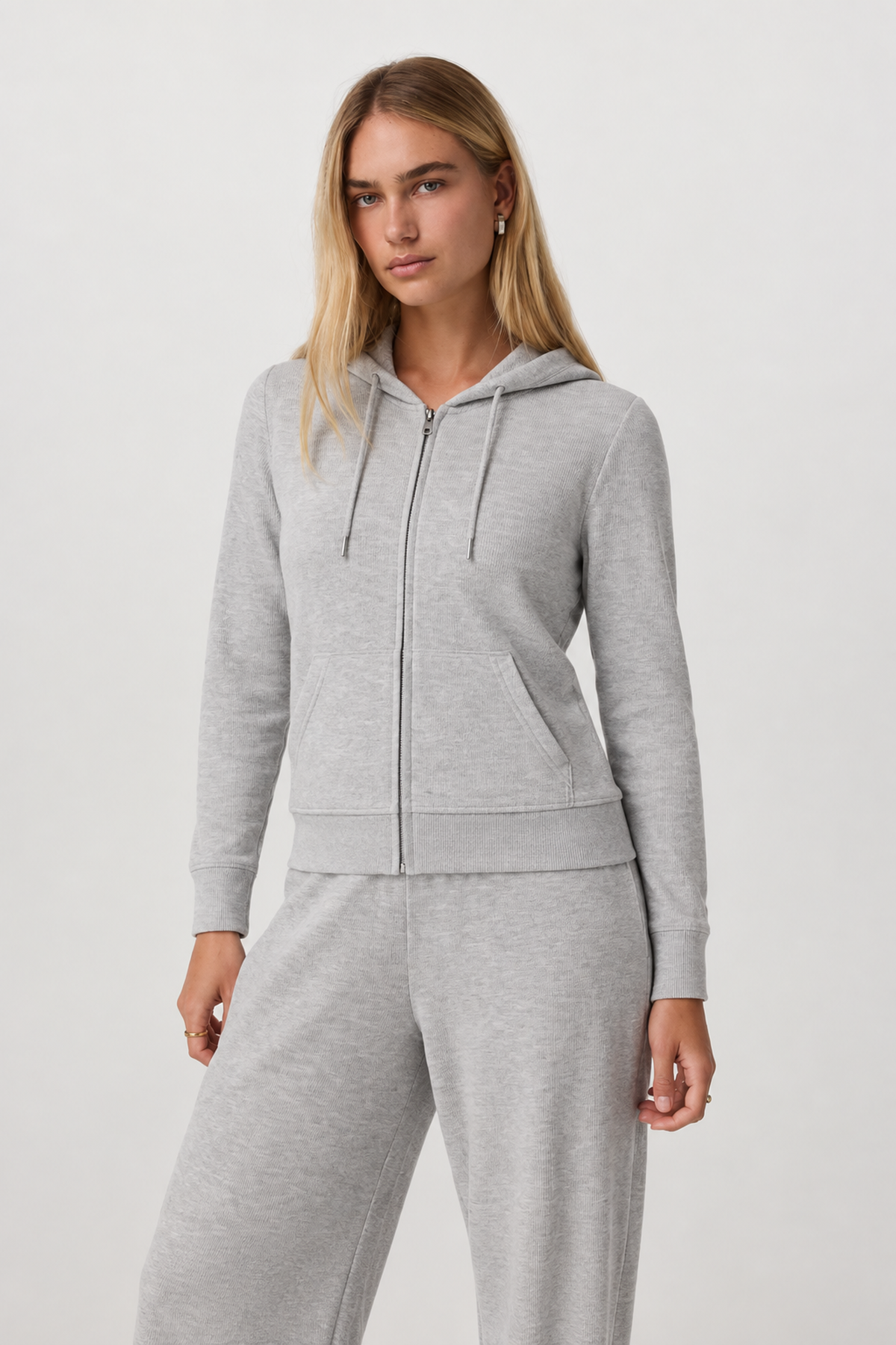 Signal Full-Zip Hoodie - Pale Grey Heather