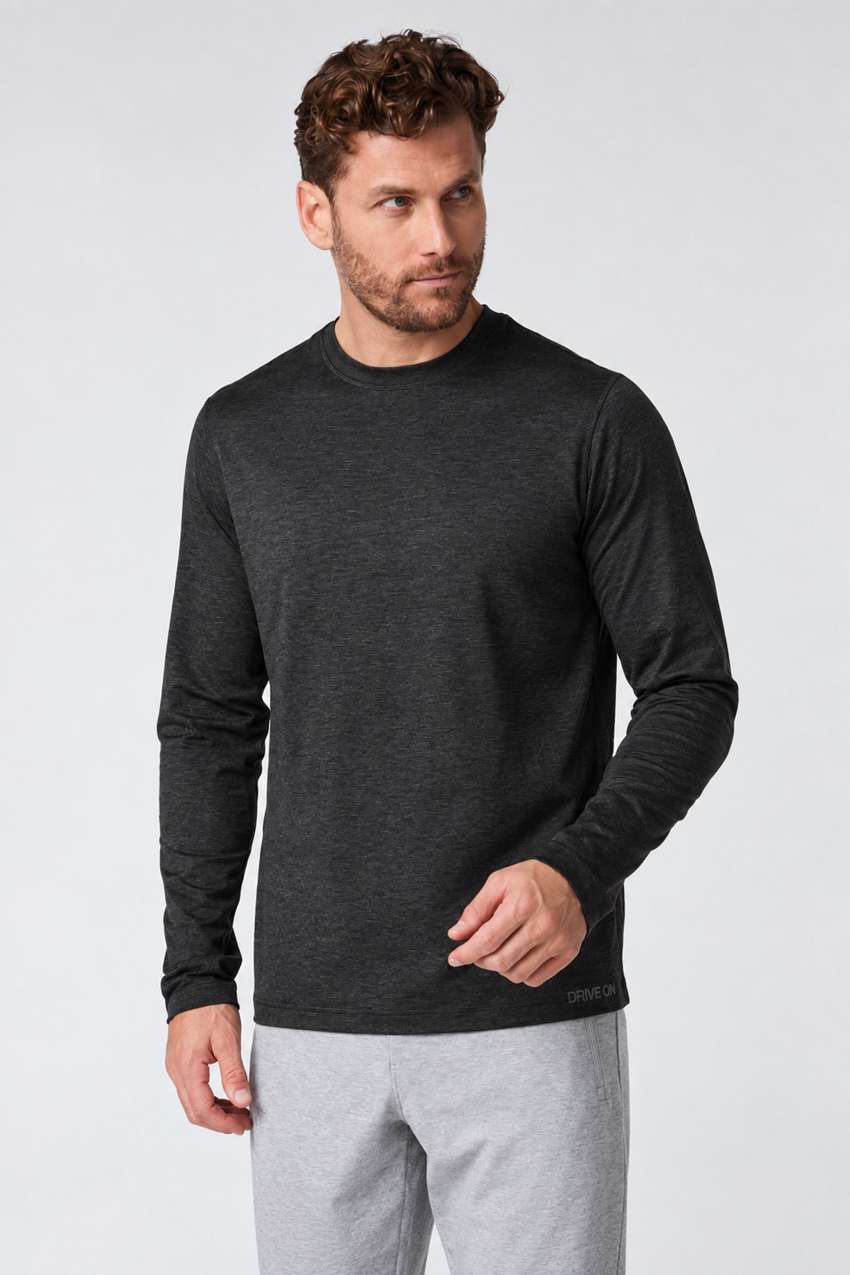 Brio Long-Sleeve Performance Tee - Black Heather