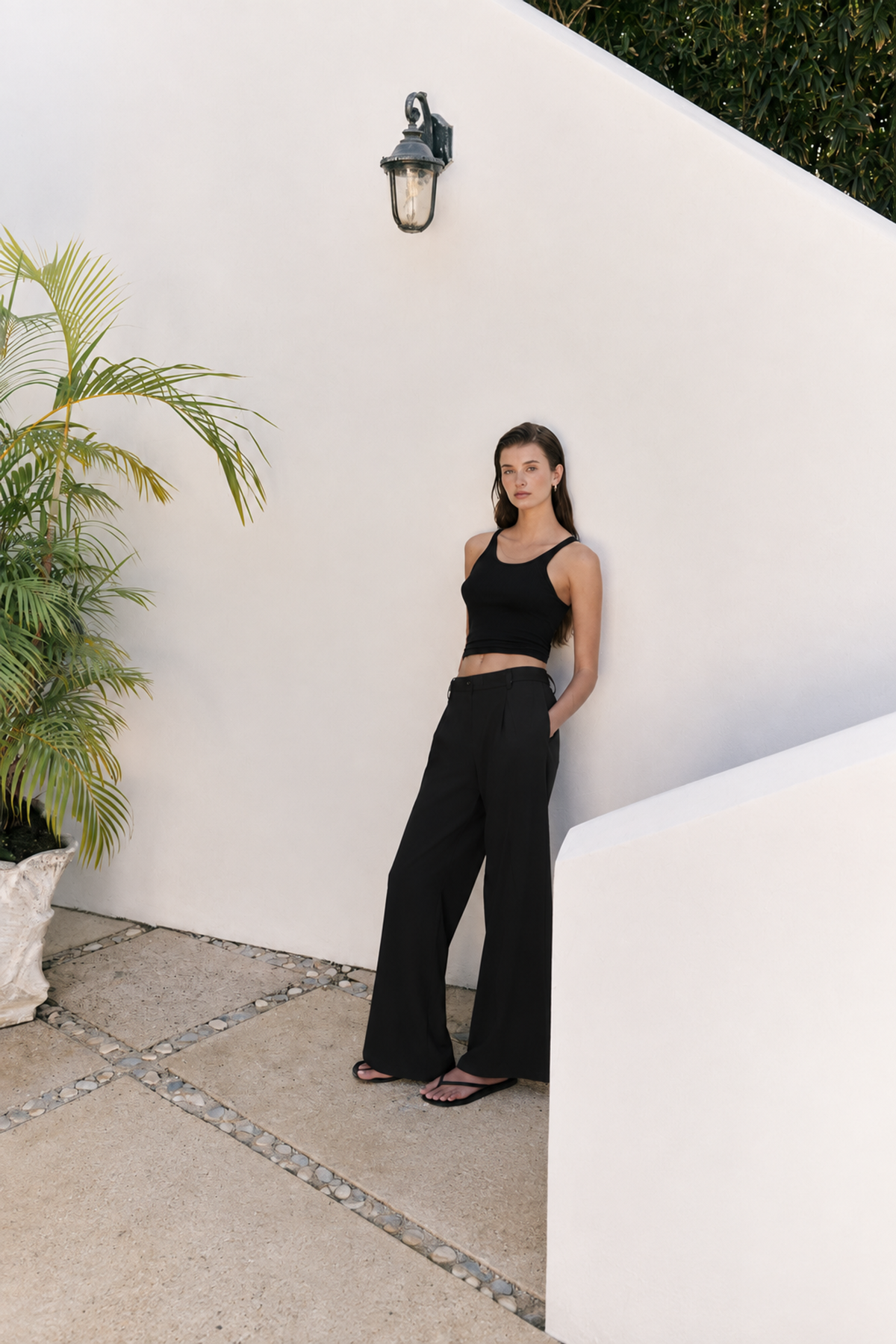 Beacon Line Wide-Leg Transit Trouser - Black