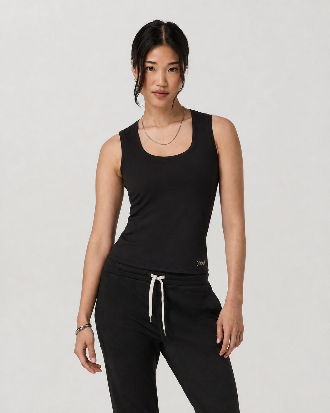 Meridian Scoop-Neck Everyday Tank - Solid Black