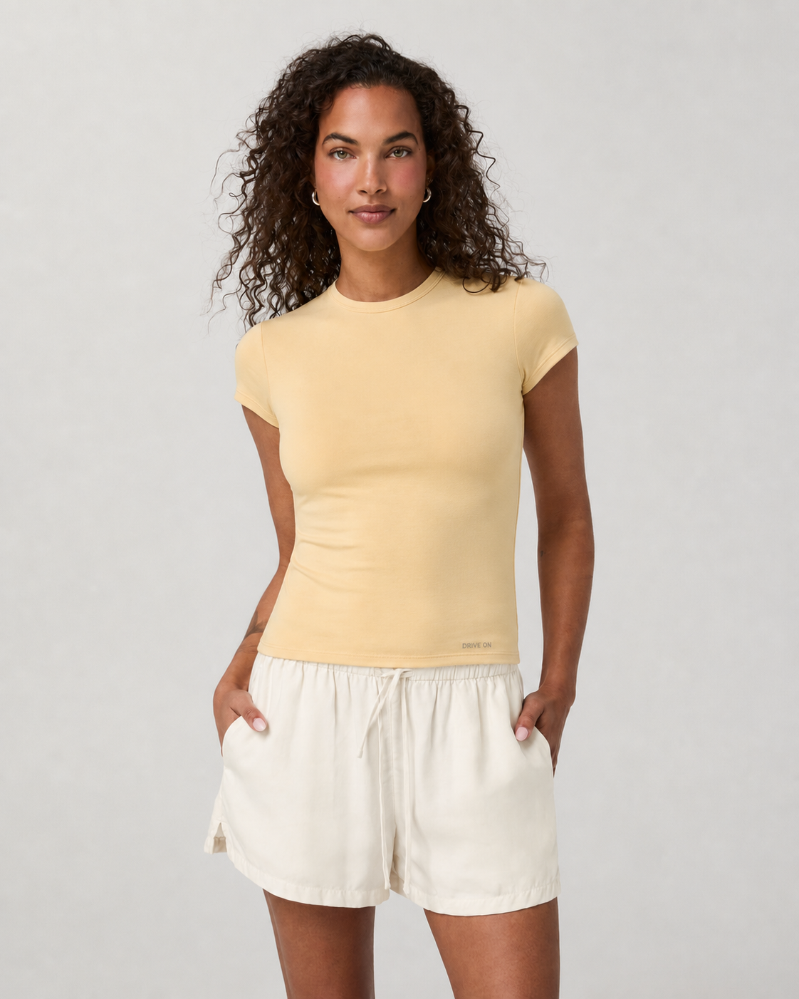Cadence Line Fitted Everyday Tee - Butter