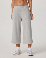 Alder Field Wide-Leg Short-Length Everyday Pant - Light Heather Grey