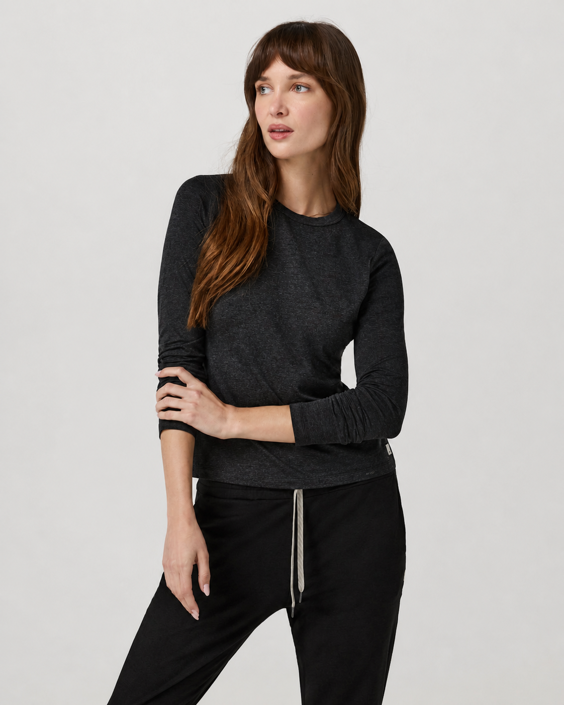 Ember Line Long-Sleeve Everyday Tee - Black Heather