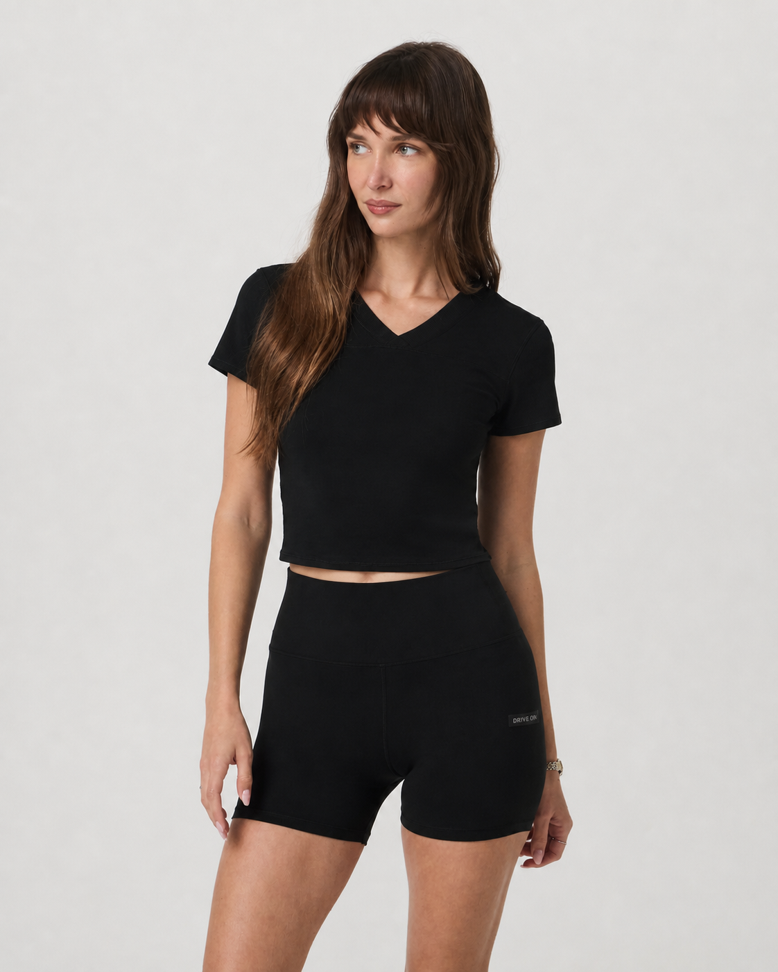 Juniper Short-Sleeve V-Neck Top - Black