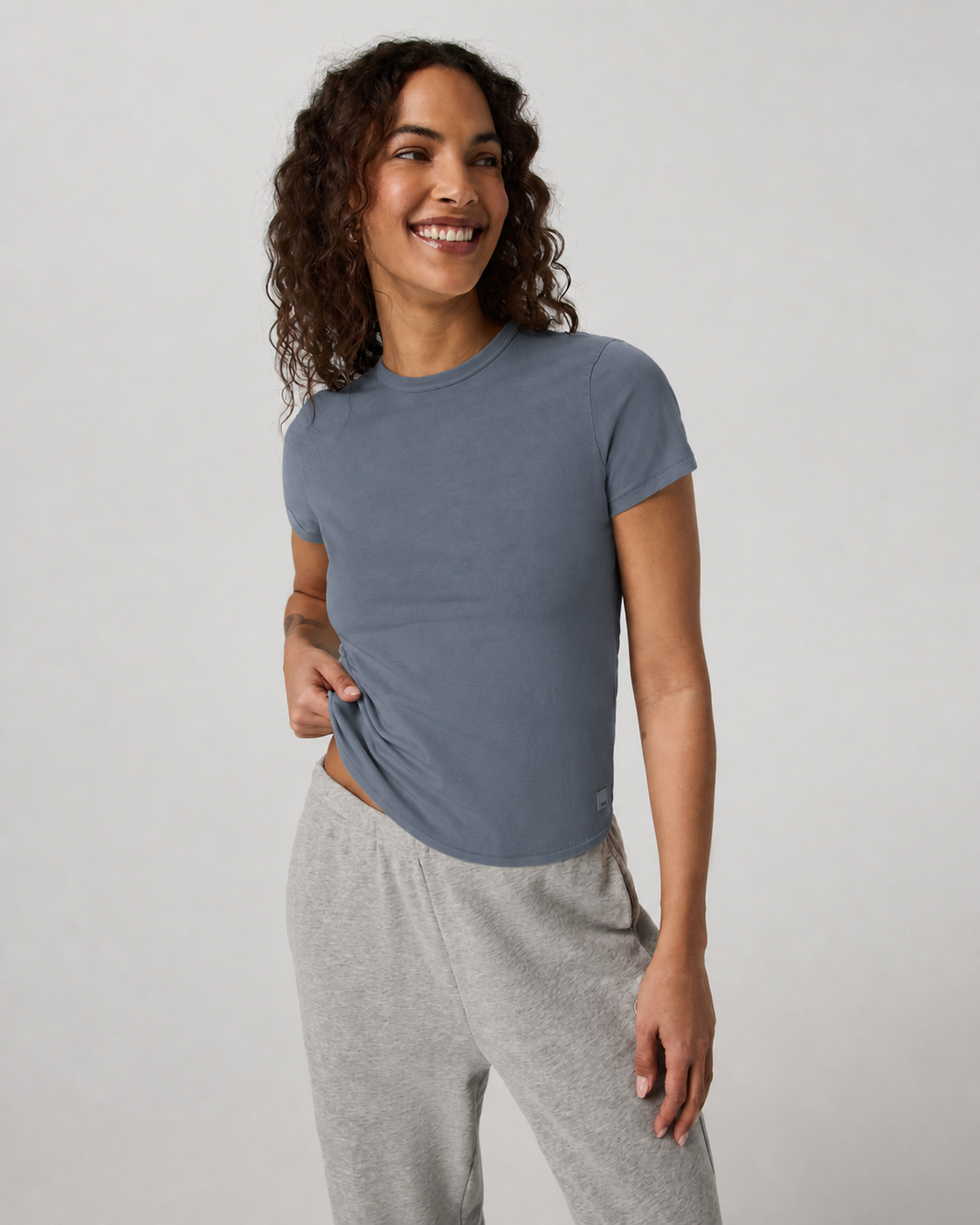 Latitude Line Short-Sleeve Garment-Dyed Classic Everyday Tee - Storm Blue