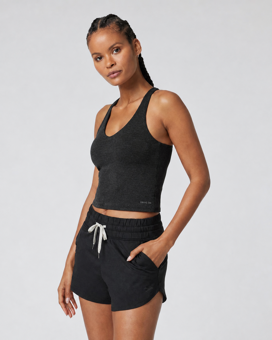 Cedar 2.0 Cropped Top - Black Heather