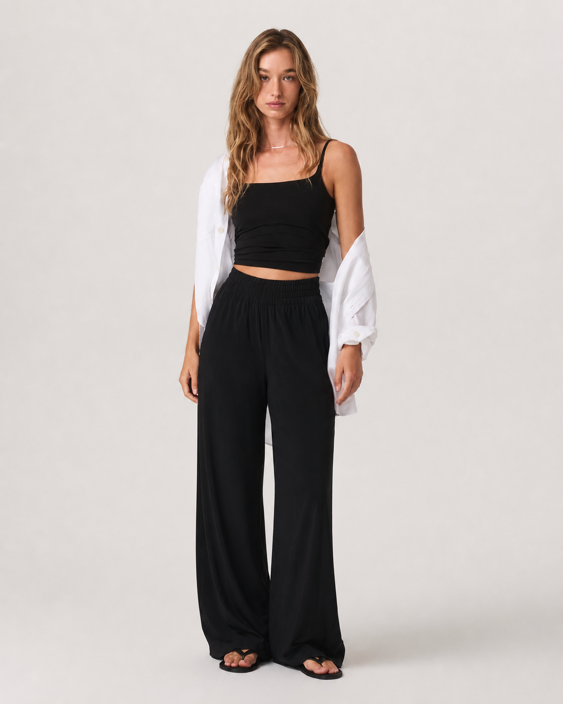 Latitude Mark Wide-Leg Long-Length Everyday Pant - Black