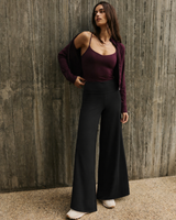 Clarity Way Wide-Leg Long-Length Everyday Pant - Solid Black
