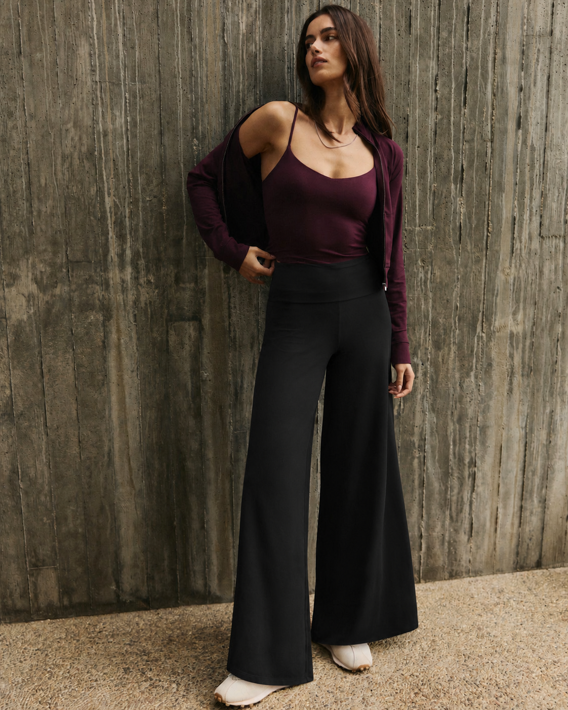 Clarity Way Wide-Leg Long-Length Everyday Pant - Solid Black