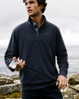 Harbor Quarter-Zip Pullover - Ink Linen Texture