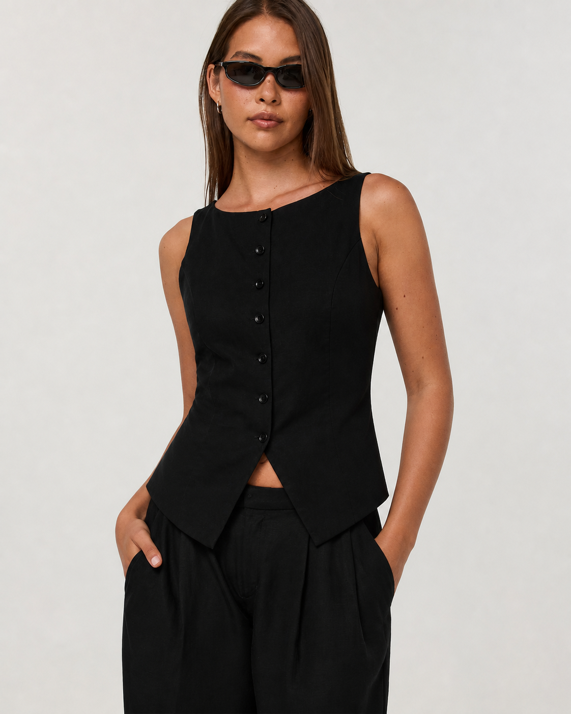Alto Line Button-Down Everyday Tank - Black
