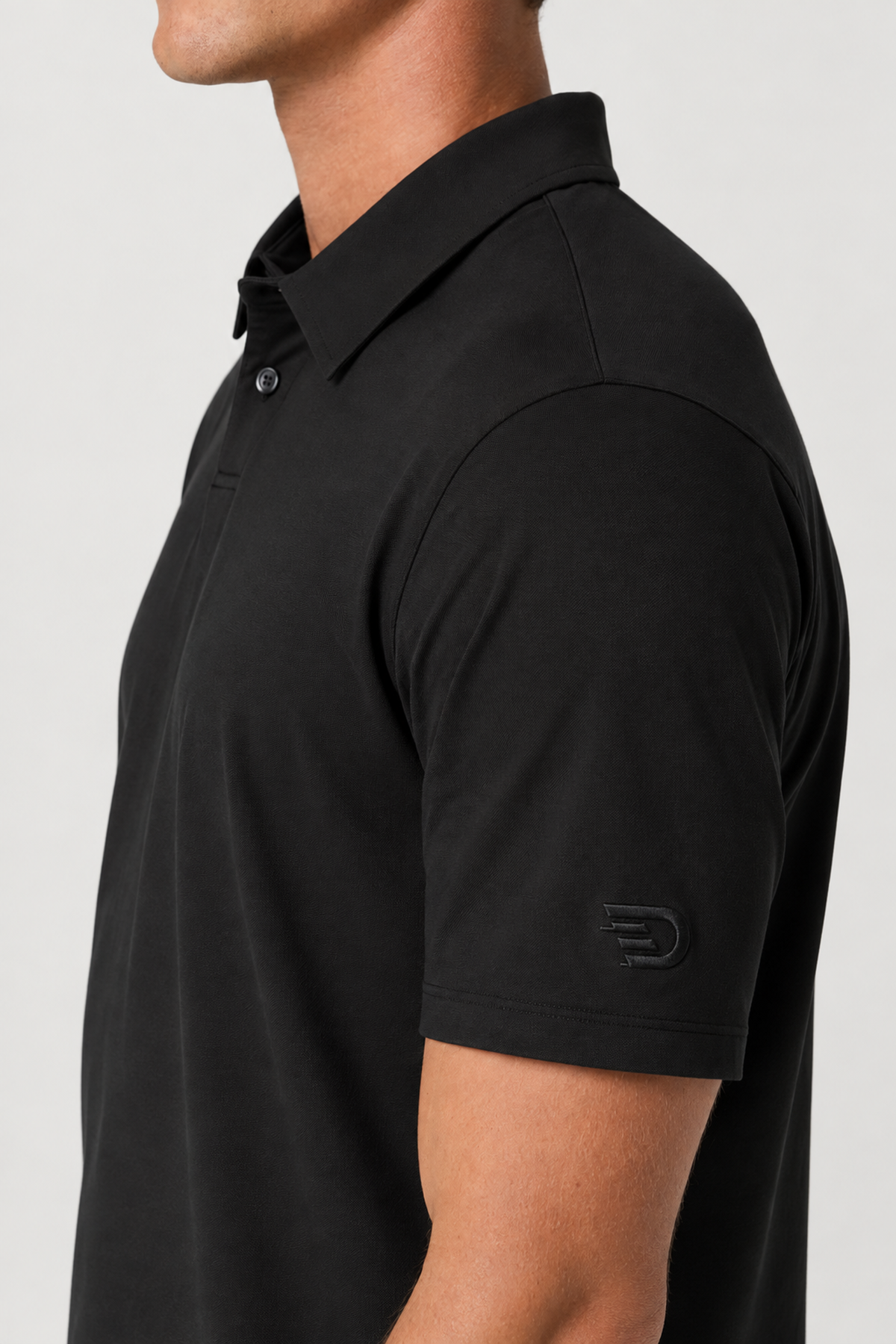 Compass Short-Sleeve Court Polo - Black