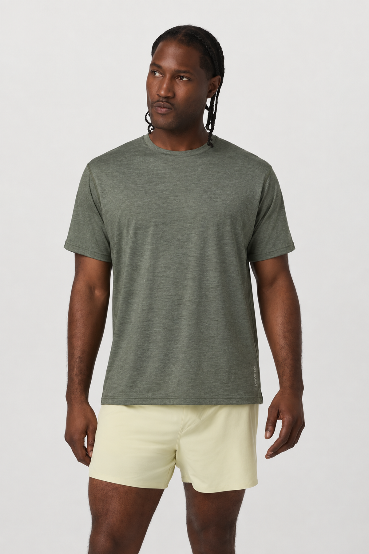 Pivot Short-Sleeve Relaxed-Fit Performance Tee - Agate Green Heather