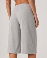 Alder Field Wide-Leg Short-Length Everyday Pant - Light Heather Grey