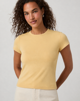 Cadence Line Fitted Everyday Tee - Butter