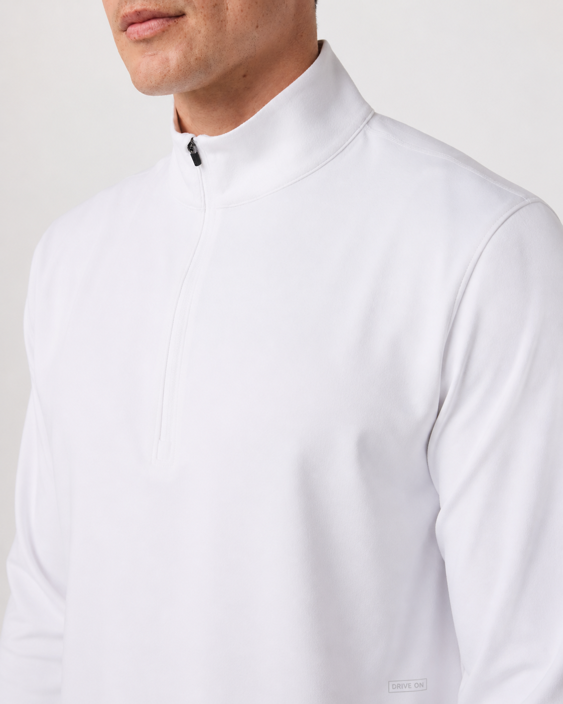 Delta Half-Zip Mock-Neck Pullover - White