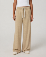 Juniper Way Wide-Leg Short-Length Everyday Pant - Khaki Heather