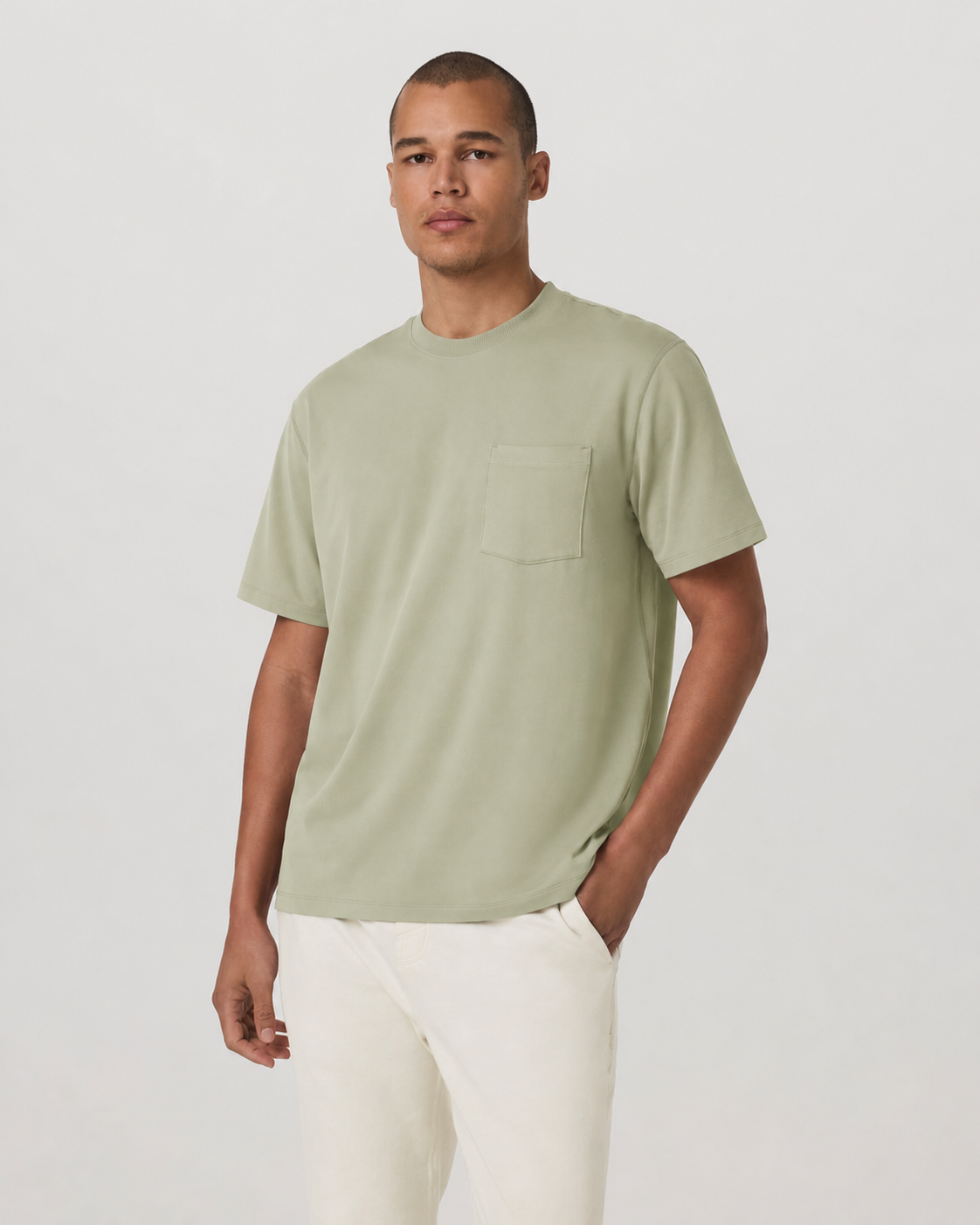 Lucent Short-Sleeve Relaxed-Fit Everyday Tee - Light Oregano