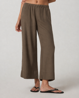 Clarity Mark Cropped Wide-Leg Everyday Pant - Sable