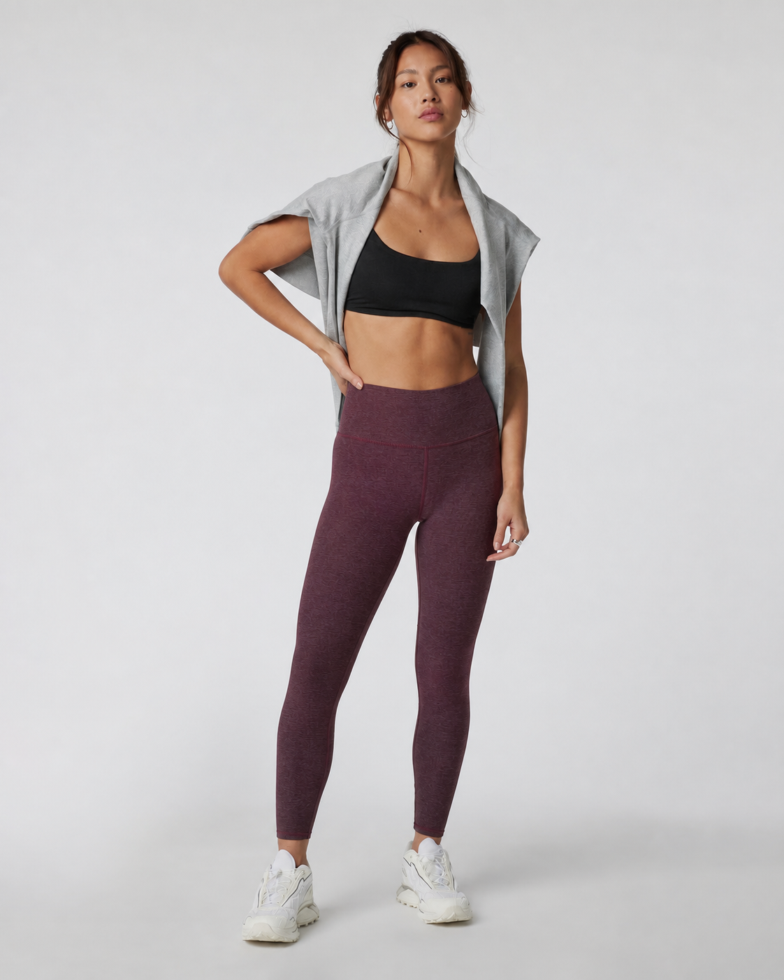 Brio Short-Length Training Legging - Raisin Heather