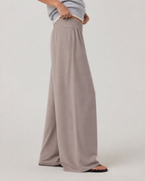 Keystone Mark Wide-Leg Short-Length Everyday Pant - Suede Pinstripe