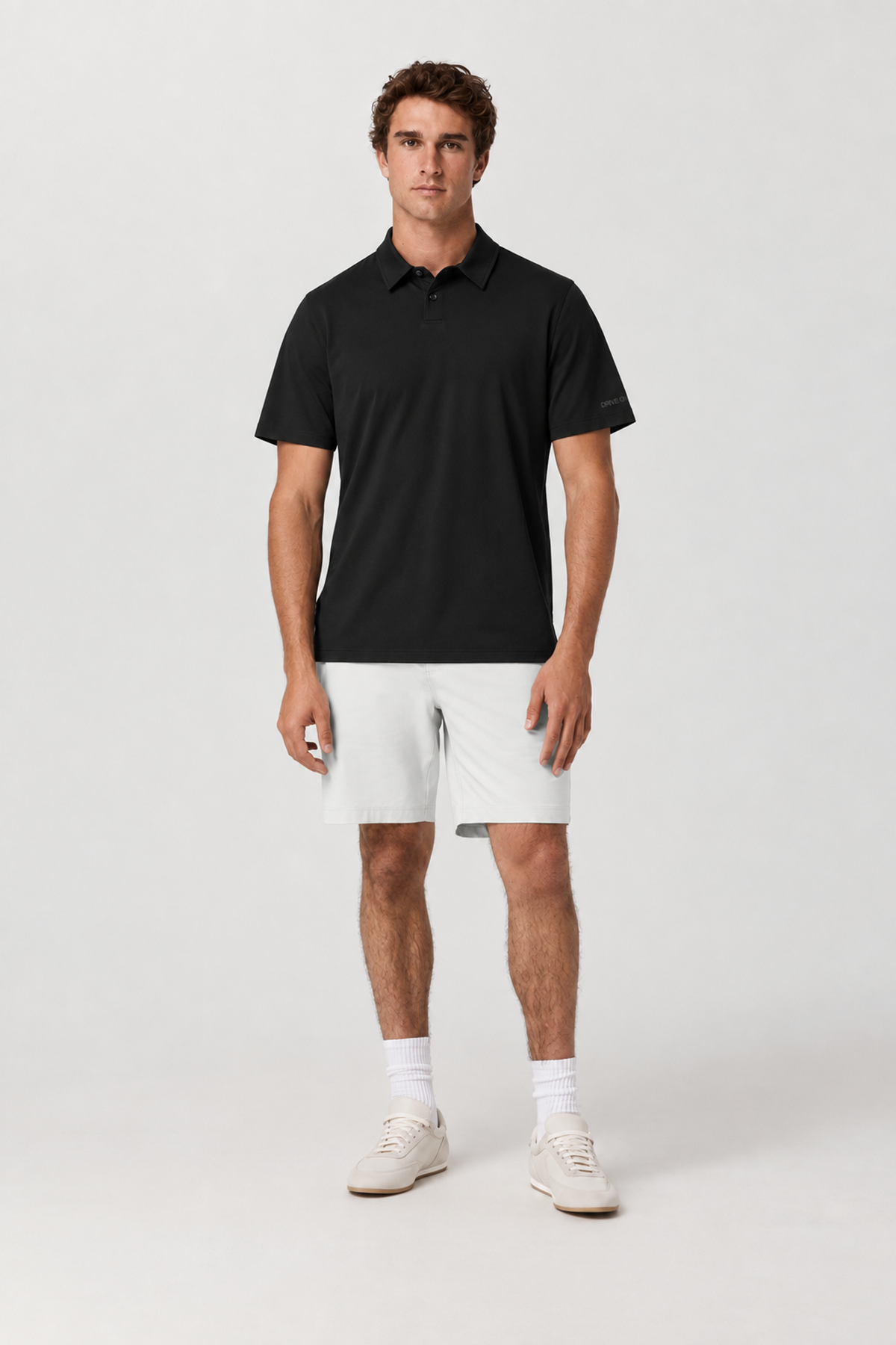 Compass Short-Sleeve Court Polo - Black