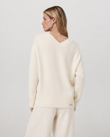 Clarity Oversized V-Neck Sweater - Porcelain