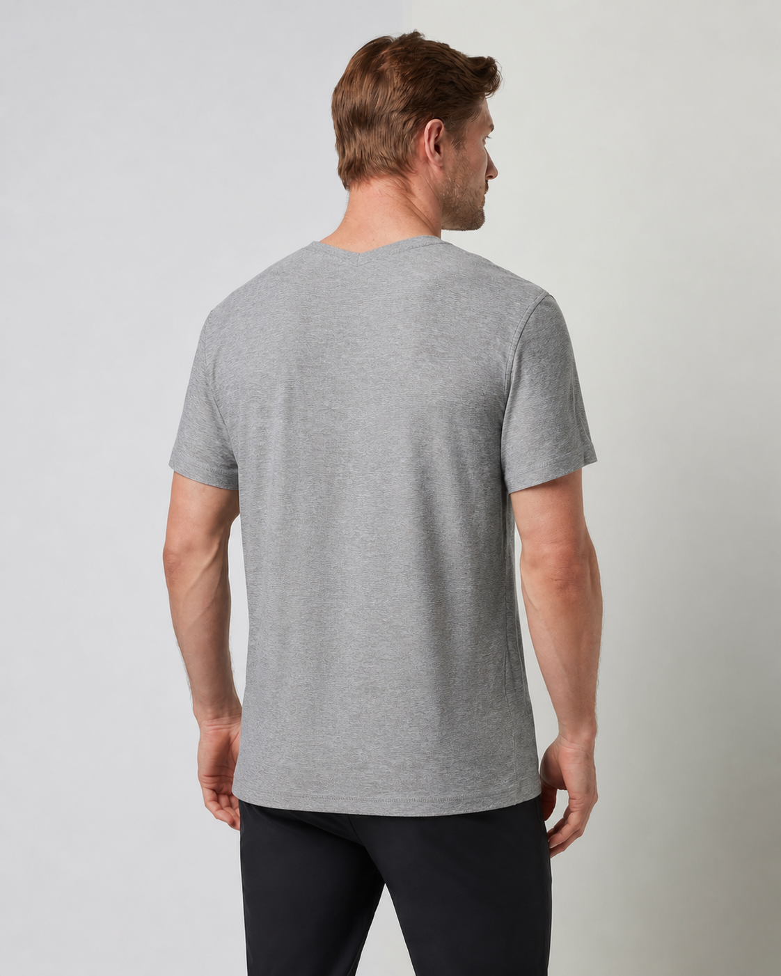 Axiom V-Neck Top - Heather Grey