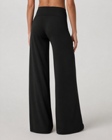 Compass Way Wide-Leg Short-Length Everyday Pant - Solid Black