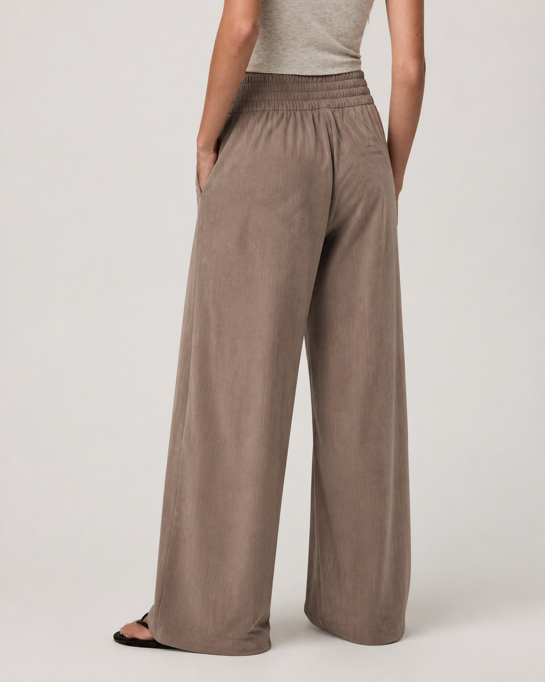 Harbor Mark Wide-Leg Everyday Pant - Suede Pinstripe