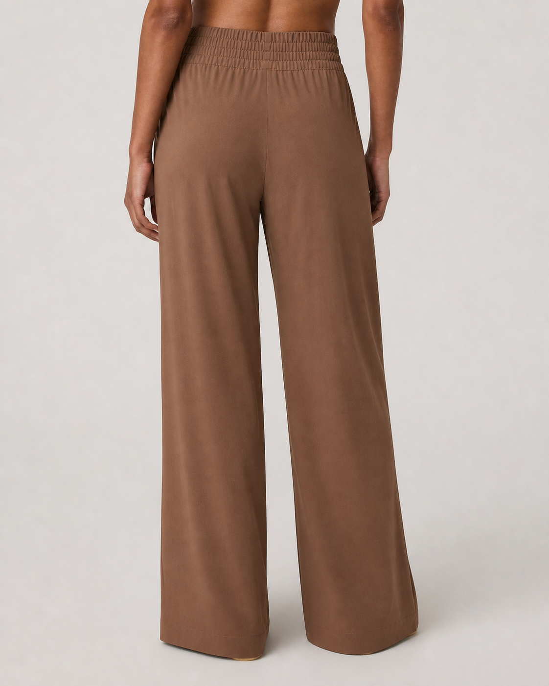 Morrow Mark Wide-Leg Short-Length Everyday Pant - Tobacco Brown