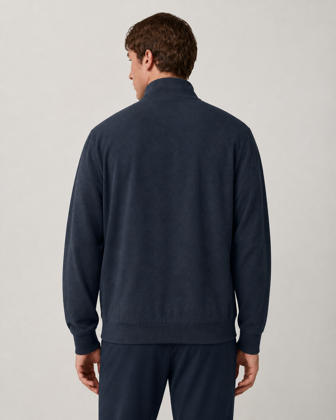 Harbor Quarter-Zip Pullover - Ink Linen Texture
