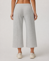 Alder Field Wide-Leg Short-Length Everyday Pant - Light Heather Grey