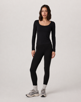 Compass Long-Sleeve Scoop-Neck Top - Black