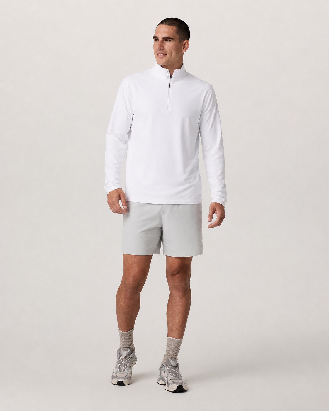 Delta Half-Zip Mock-Neck Pullover - White