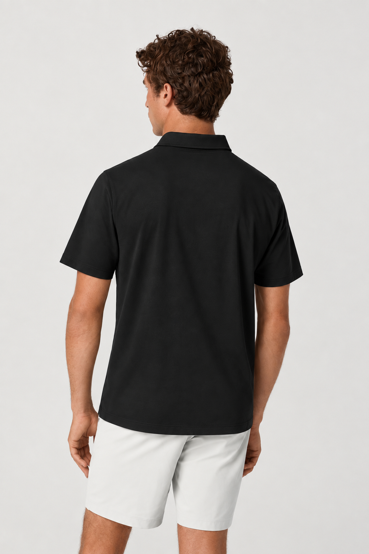 Compass Short-Sleeve Court Polo - Black