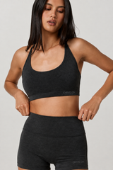 Cadence Movement Bra - Black Heather