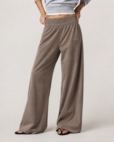 Harbor Mark Wide-Leg Everyday Pant - Suede Pinstripe
