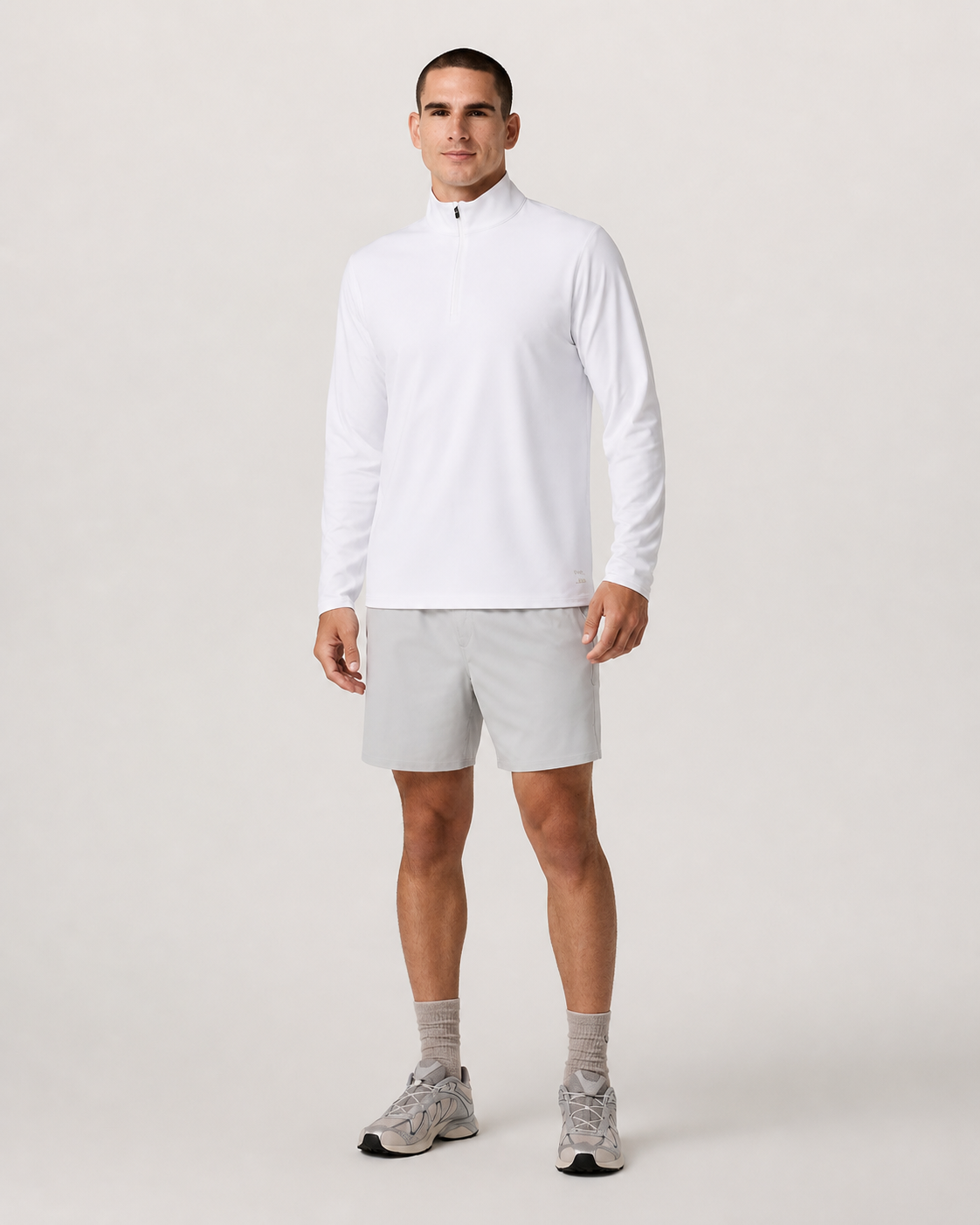 Delta Half-Zip Mock-Neck Pullover - White