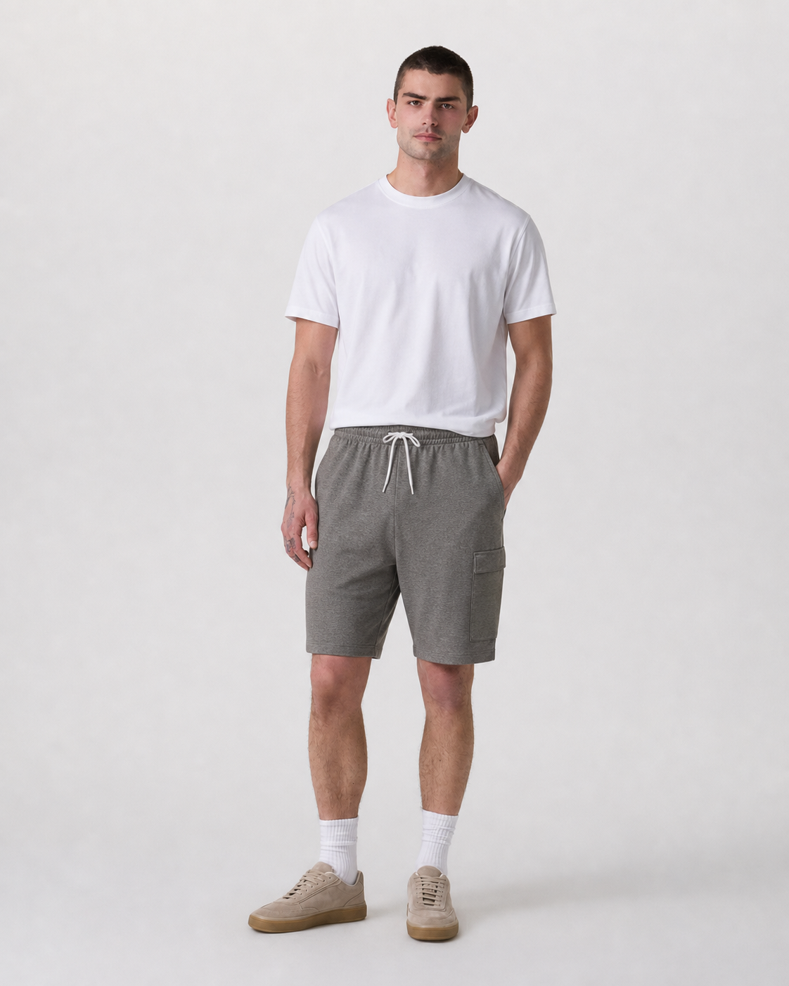 Compass Way Classic-Fit Training Short - Warm Grey Heather