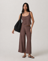 Clarity Mark Cropped Wide-Leg Everyday Pant - Sable