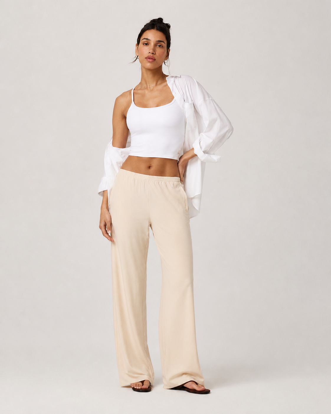 Delta Mark Wide-Leg Everyday Pant - Bleached Sand
