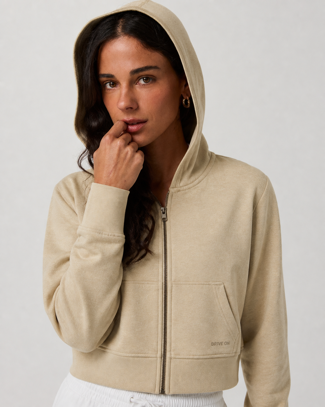 Pivot Mini Full-Zip Hoodie - Khaki Heather