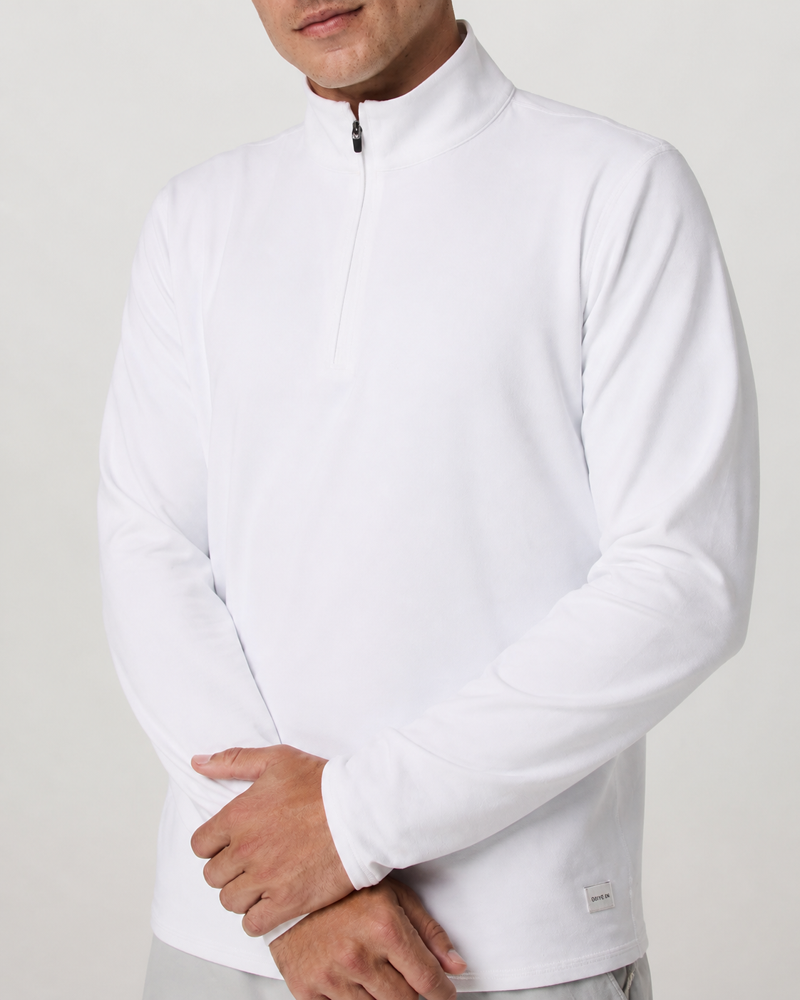 Delta Half-Zip Mock-Neck Pullover - White