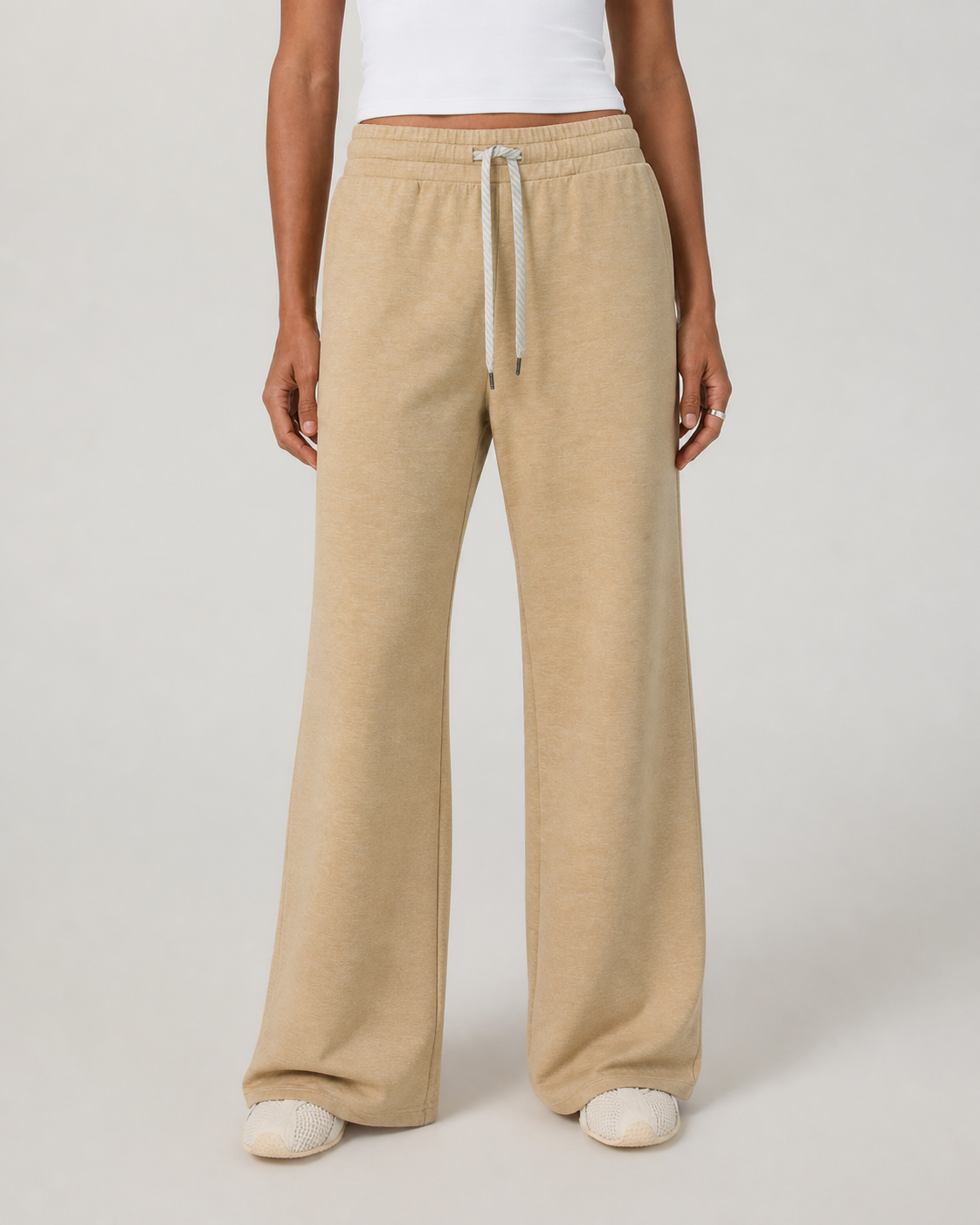 Juniper Way Wide-Leg Short-Length Everyday Pant - Khaki Heather