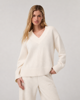 Clarity Oversized V-Neck Sweater - Porcelain