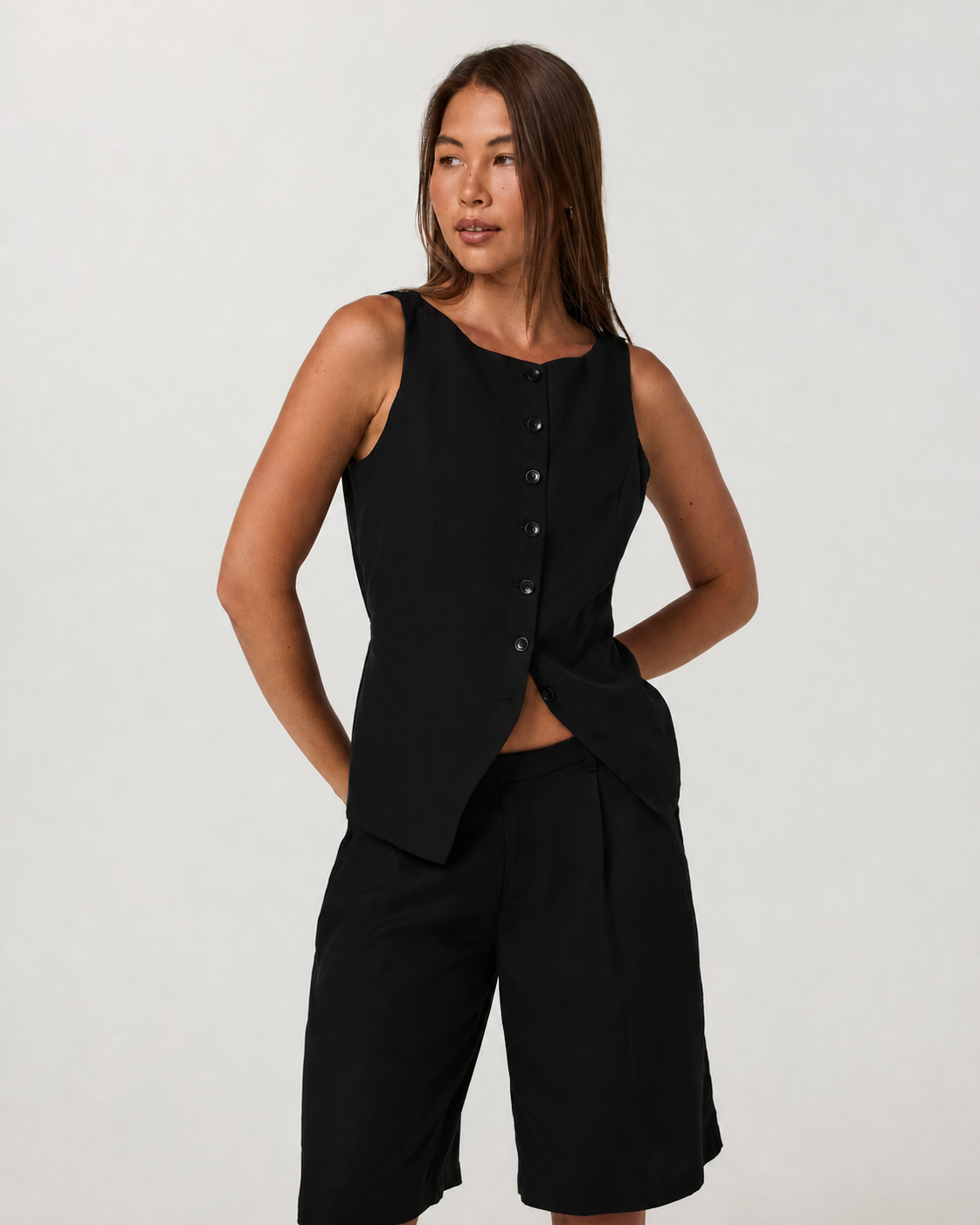 Alto Line Button-Down Everyday Tank - Black