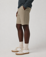 Axiom 8-Inch Everyday Short - Khaki Houndstooth Linen Texture