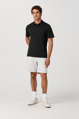 Compass Short-Sleeve Court Polo - Black