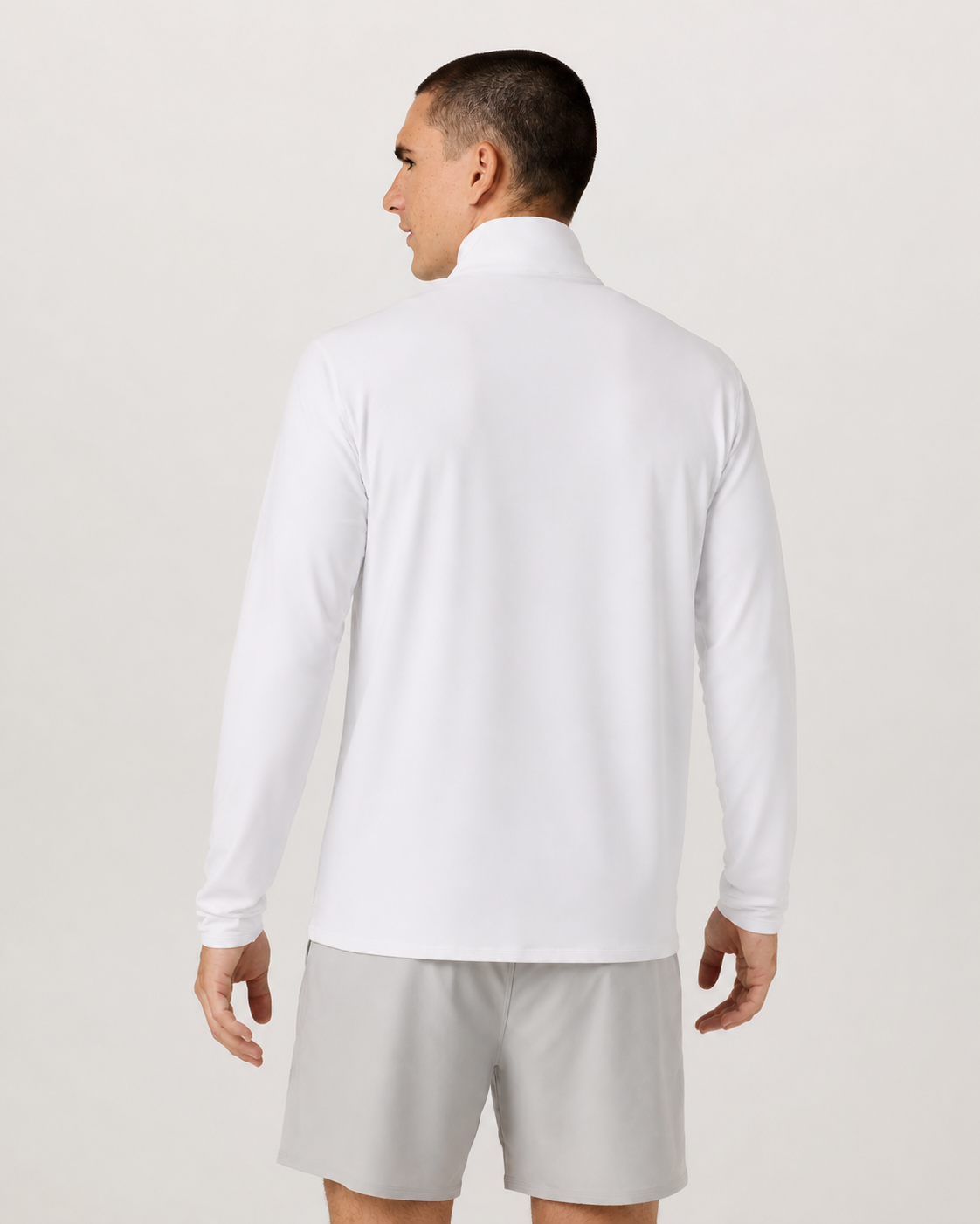 Delta Half-Zip Mock-Neck Pullover - White